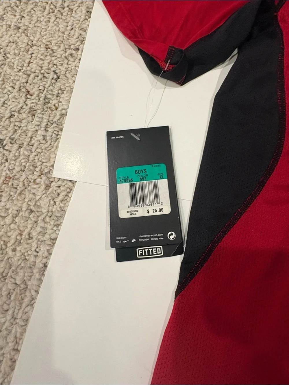 Brand New Boys Nike Pro Combatn Dri-Fit Red Shirt XL